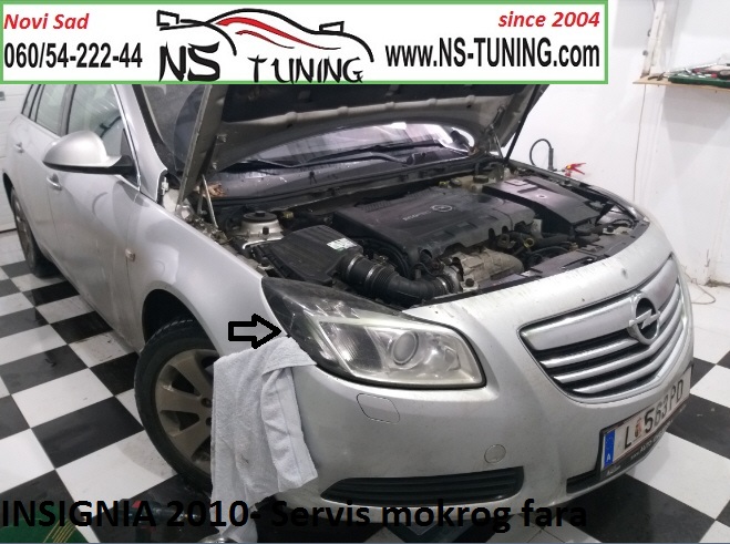 opel insignia 2009 2010 2011 godiste d1s servis reparacija xenon farova kondenz vlaga u faru novi sad ns tuning